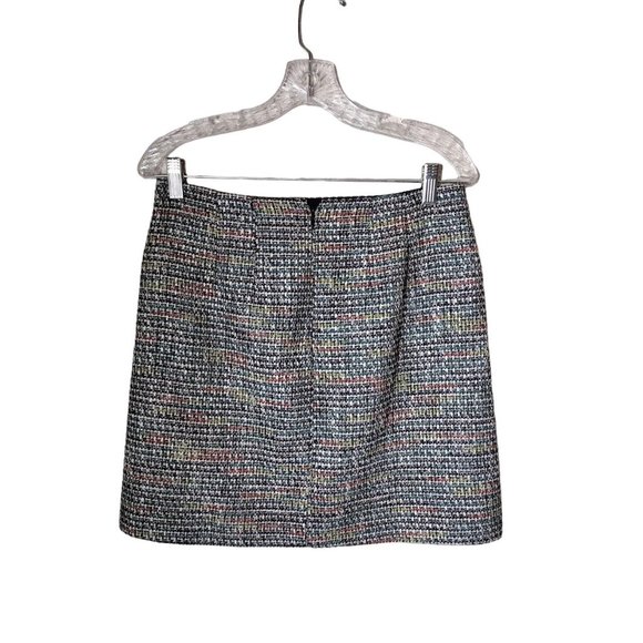 Loft Skirt Womens 4 Mini Tweed Zip Front Pockets Lined Multi Color - Picture 2 of 10